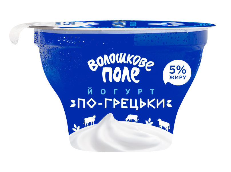 Йогурт по-грецьки Волошкове поле 5% жирності 140г пластиковий стакан